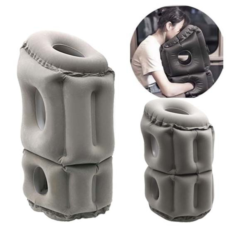 Camp Pillow Compressible - アウトドアキャンプ用の超軽量インフレータブル枕、首用の快適な枕、腰のサポート、圧縮可能な枕、ハイキング、バックパッキング