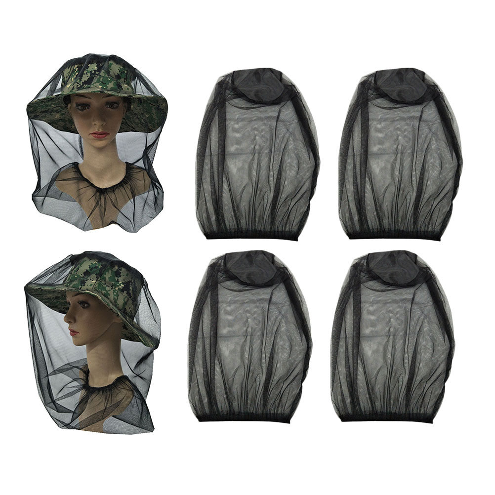 Outdoor Camping Mosquito Net - 4 個の蚊よけヘッドネット軽量ポータブルフェイスメッシュネットアウトドア活動釣りキャンプハイキングウォーキング夏用