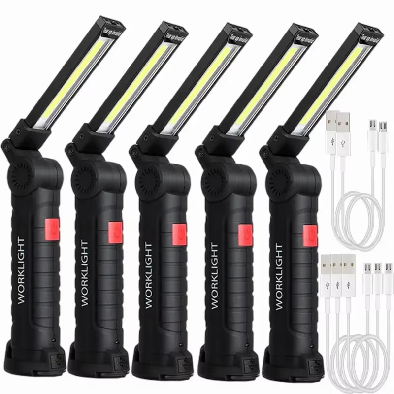 Outdoor Camping Lamp - ポータブル COB LED 懐中電灯 USB 充電式ワークライト磁気ランテルハンギングランプ内蔵バッテリーキャンプトーチ