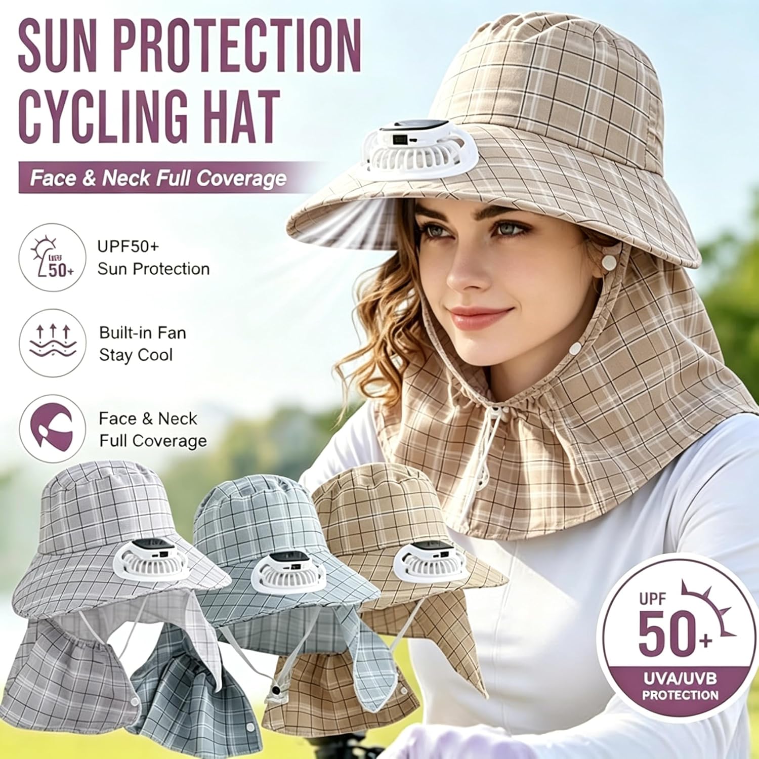 Outdoor Camping Hat - 1PC ソーラーパワーネックガードファンハット USB 充電式ファンハット夏の屋外釣りキャンプ農業サンバイザー帽子ドロップシッピング