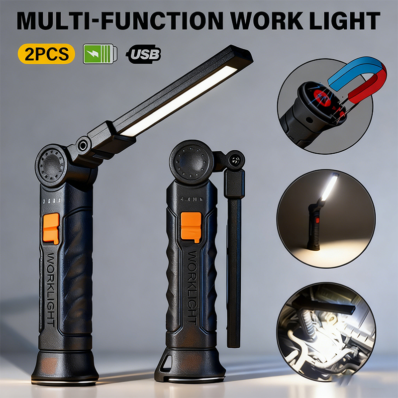 Outdoor Camping Lamp - ポータブル COB LED 懐中電灯 USB 充電式ワークライト