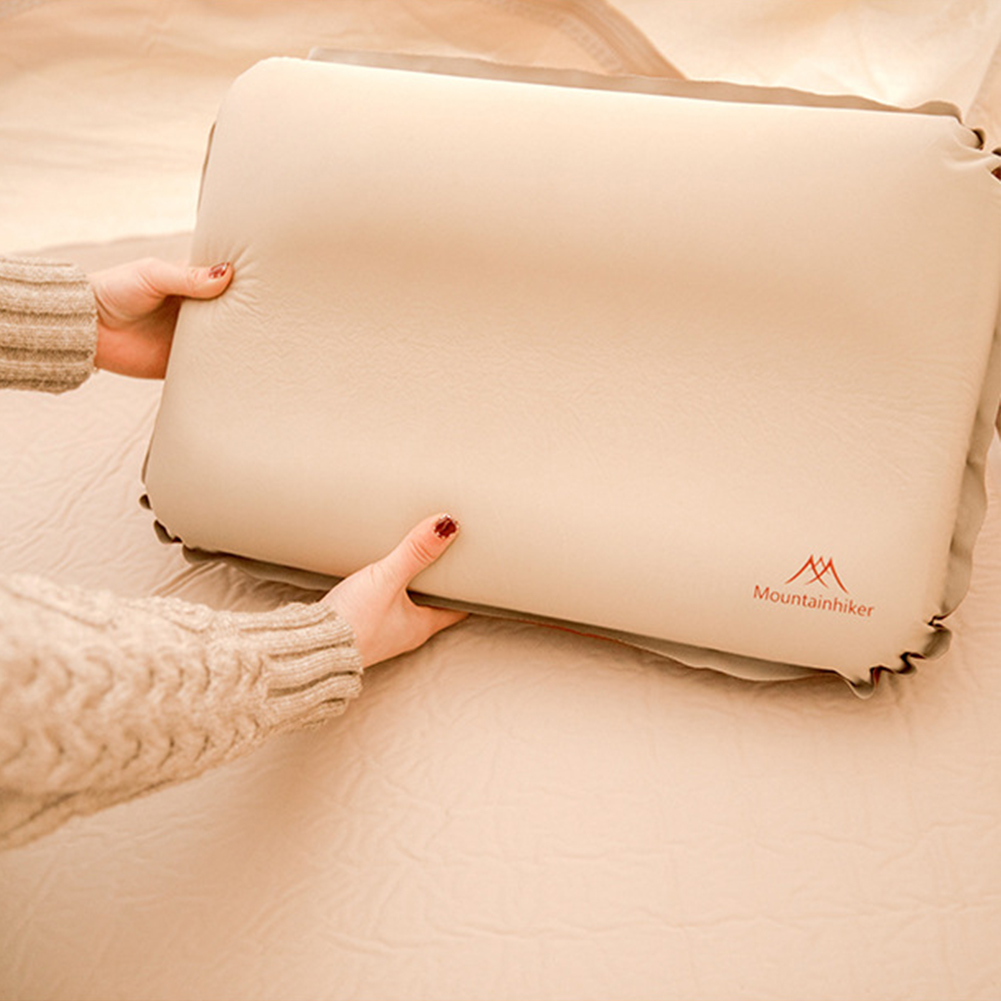 Camp Pillow Compressible - 超軽量インフレータブル枕 ネックプロテクト キャンプ用エアピロー 人間工学に基づいた圧縮可能なトラベルピロー 車、飛行機、電車、オフィス用