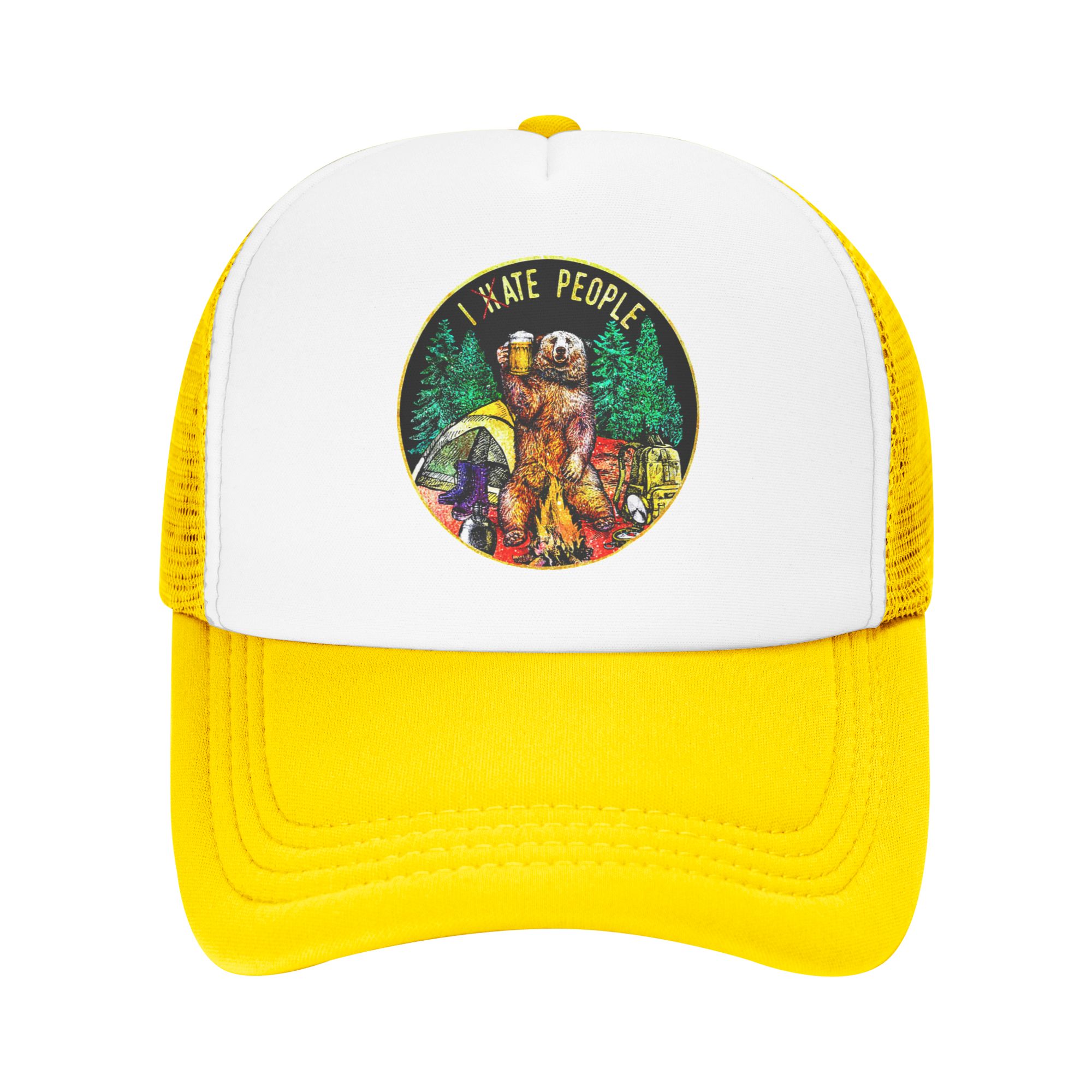 Outdoor Camping Hat - I Hate People Bear キャンプ野球帽 アウトドア