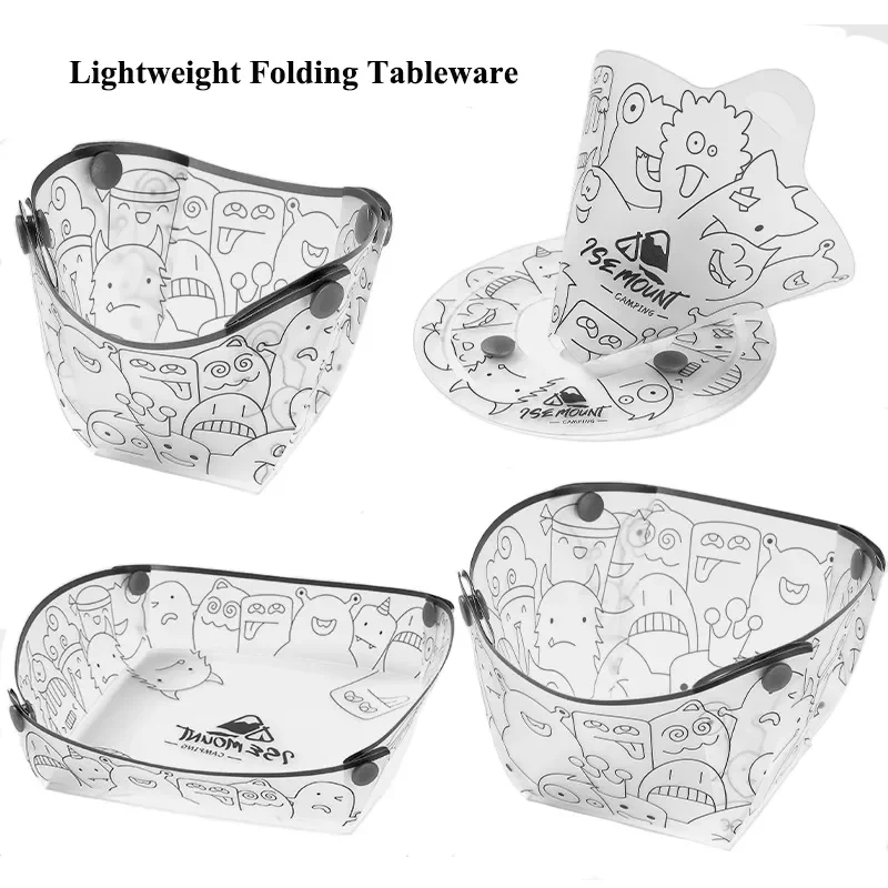 Outdoor Camping Dining Set - 多目的折りたたみ式食器、屋外、ポータブルボウル、ディナープレート、コーヒーフィルター、水カップ、キャンプ、軽量