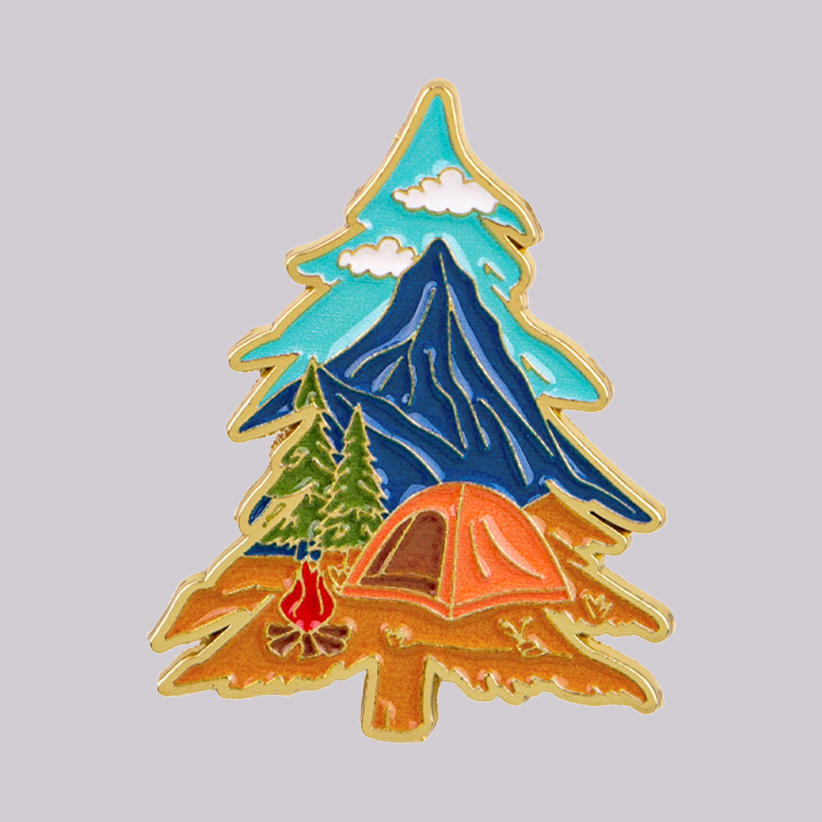 Outdoor Camping Logo - キャンプエナメルピンアウトドア旅行ブローチピンラペルピンバッジバックパック衣類アクセサリークールジュエリー友人ギフト
