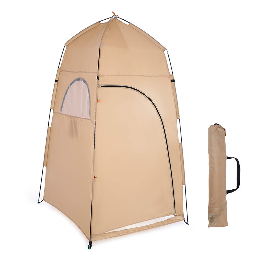 Outdoor Camping Toilet Tent - ポータブル屋外シャワー更衣室テントシェルターキャンプビーチプライバシートイレポリエステル生地展開サイズ