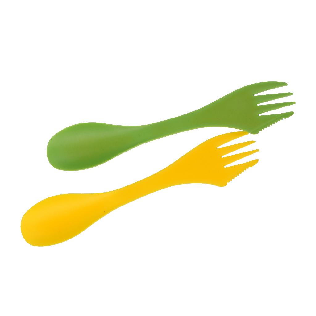 Outdoor Camping Dining Set - 多機能キャンプ用スポークフォークカトラリーセット BPAフリー ハイキング用食器 ピクニックキッチンガジェット アウトドア旅行用