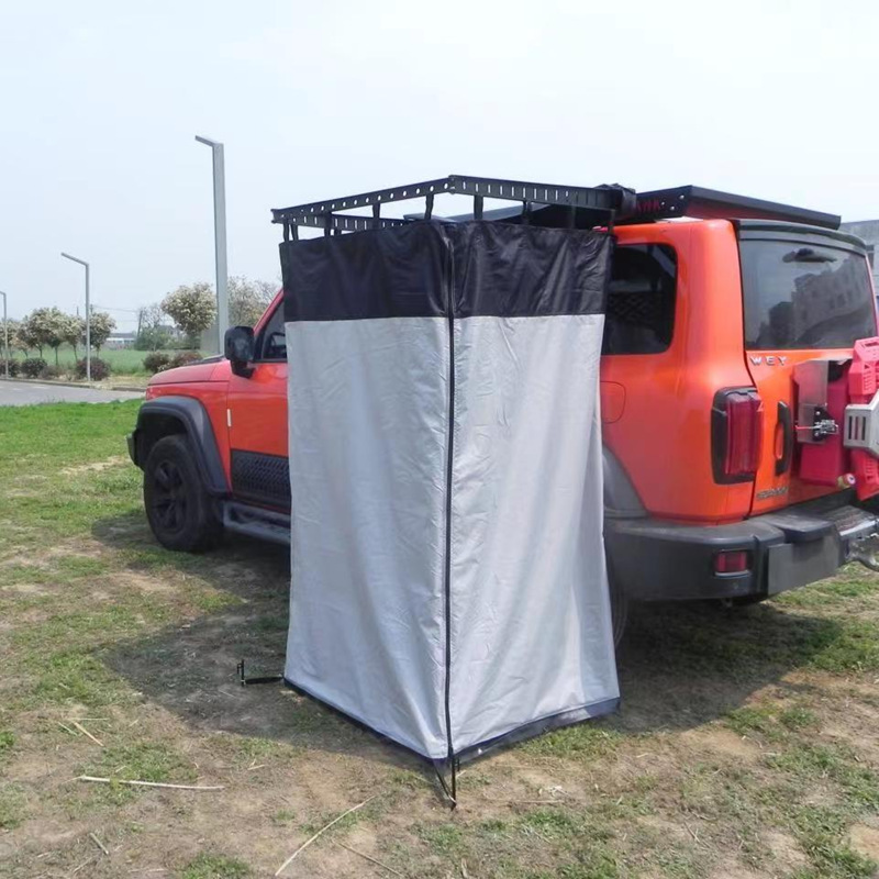 Outdoor Camping Toilet Tent - 屋外キャンプシャワーテント 車用サイドシャワーテント トイレ兼入浴テント 内蔵LEDストリップライト