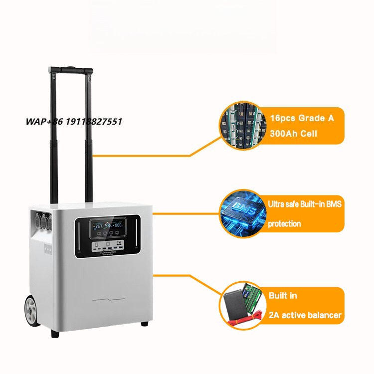 Battery Outdoor Camping - EBOOM ポータブル屋外LiFePO4蓄電池 純正弦波ジャンプスターター RVポート-MPPT充電 外部バッテリー キャンプ用