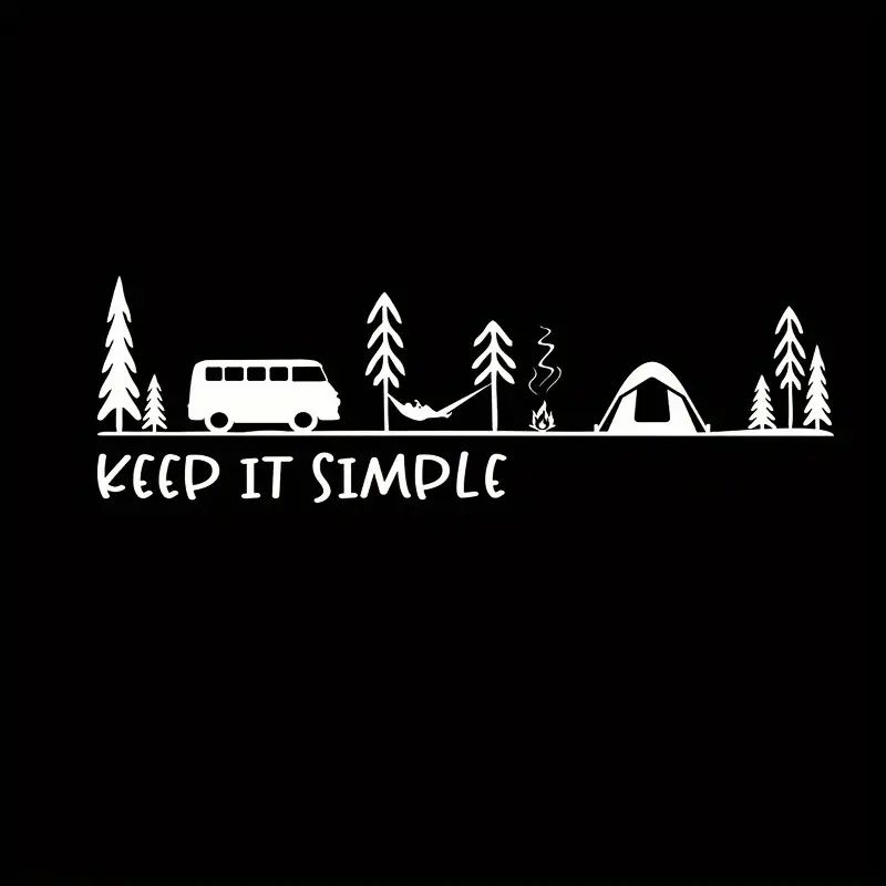 Outdoor Camping Logo - ミニマリストキャンプシーンビニール車のステッカー耐久性のある防水デカールトラック自動車外装屋外スタイリングアクセサリー