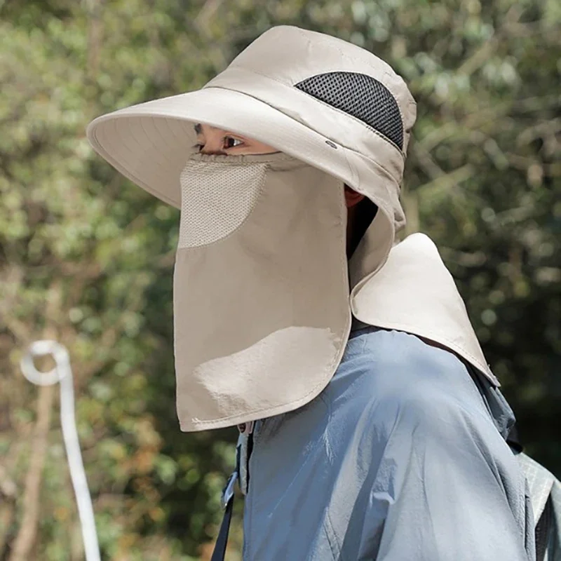 Outdoor Camping Hat - 夏の日よけ帽子 UVカット アウトドア ハンティング フィッシングキャップ 男女兼用