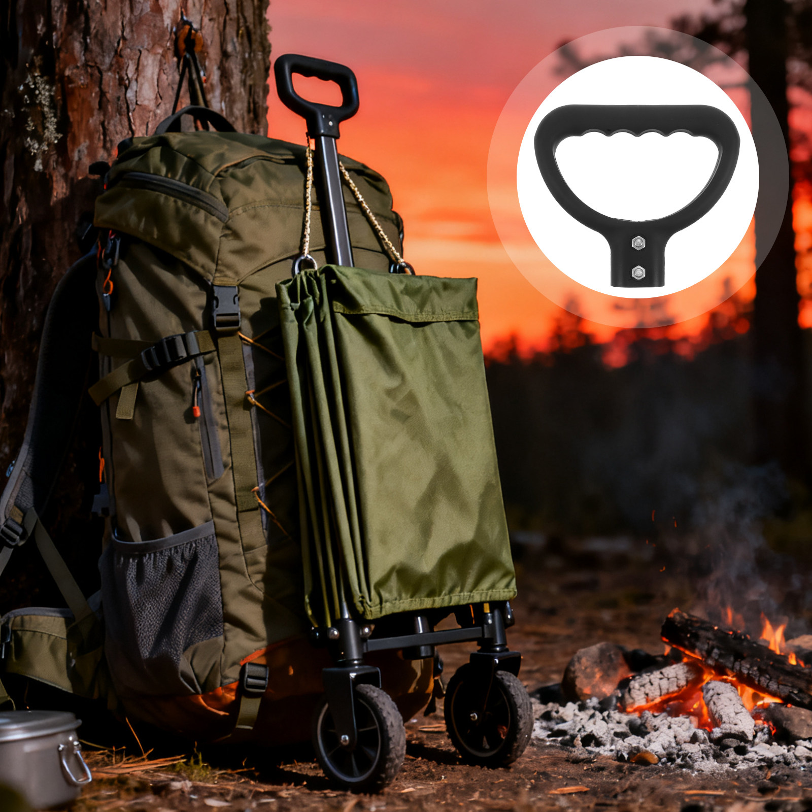 Outdoor Camping Trolley - ワゴンハンドルバー交換用 フラットホール 14x25mm 高耐久性プラスチック製 折りたたみ式キャンプカートハンドルグリップ アウトドアガーデンカートトロリー