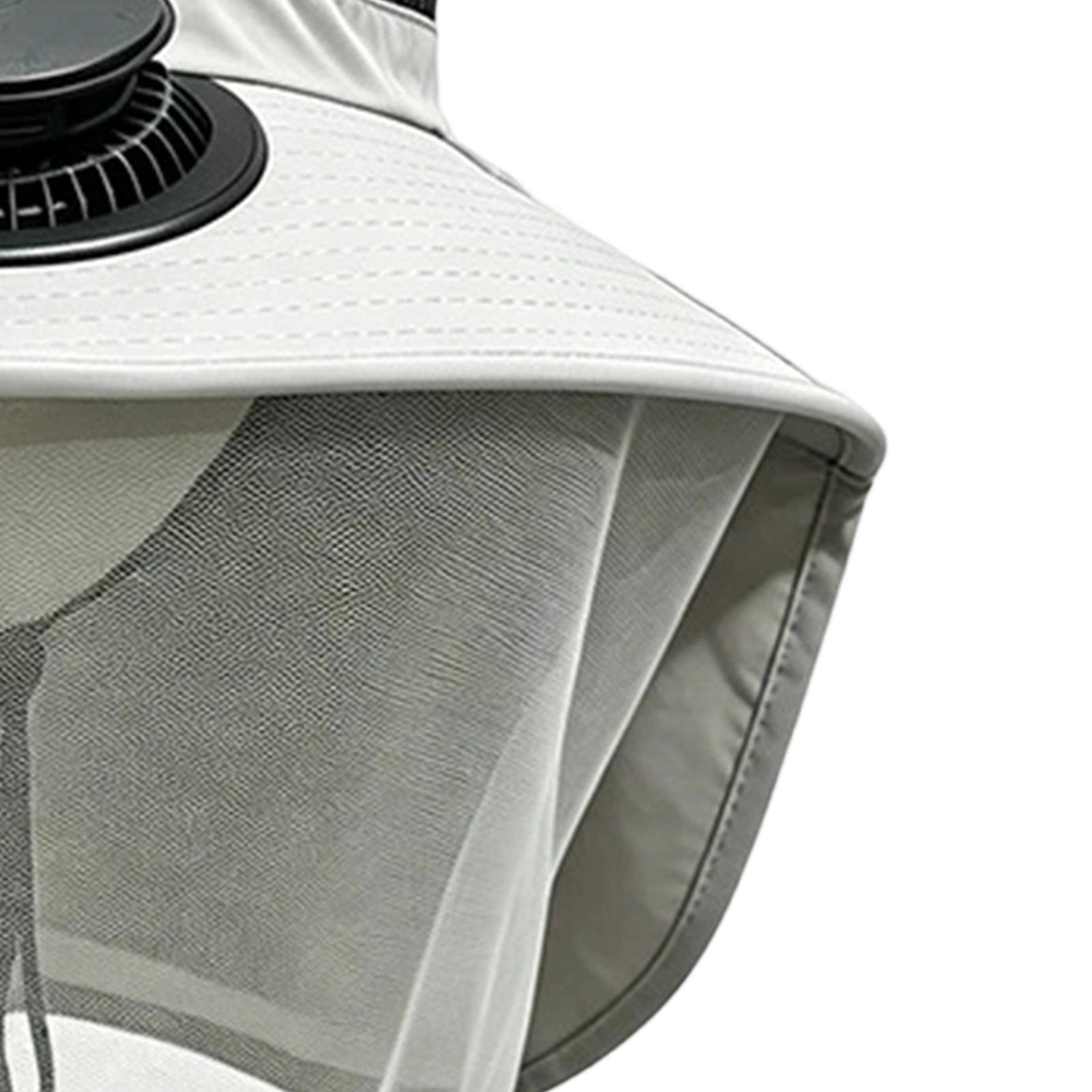 Outdoor Camping Hat - 釣り用ファン付き帽子、ソーラーパワーで動くワイドブリムヘッドギア、蚊帳付き、旅行、ウォーキング、ハイキング、キャンプ、アウトドア、ビーチに最適