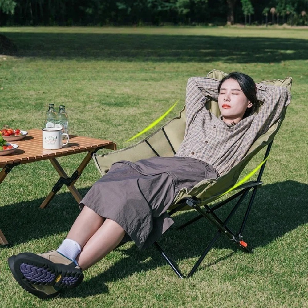ハイバックポータブルムーン折りたたみ椅子 多機能アウトドアハ - Outdoor Camping Recliner のレビューと価格