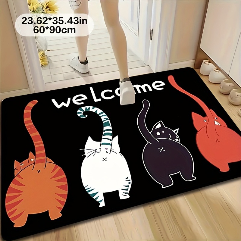 1枚入り 可愛い漫画猫柄 ドアマット キッチンマット 滑り止 - Outdoor Camping Kitchen With Sink のレビューと価格