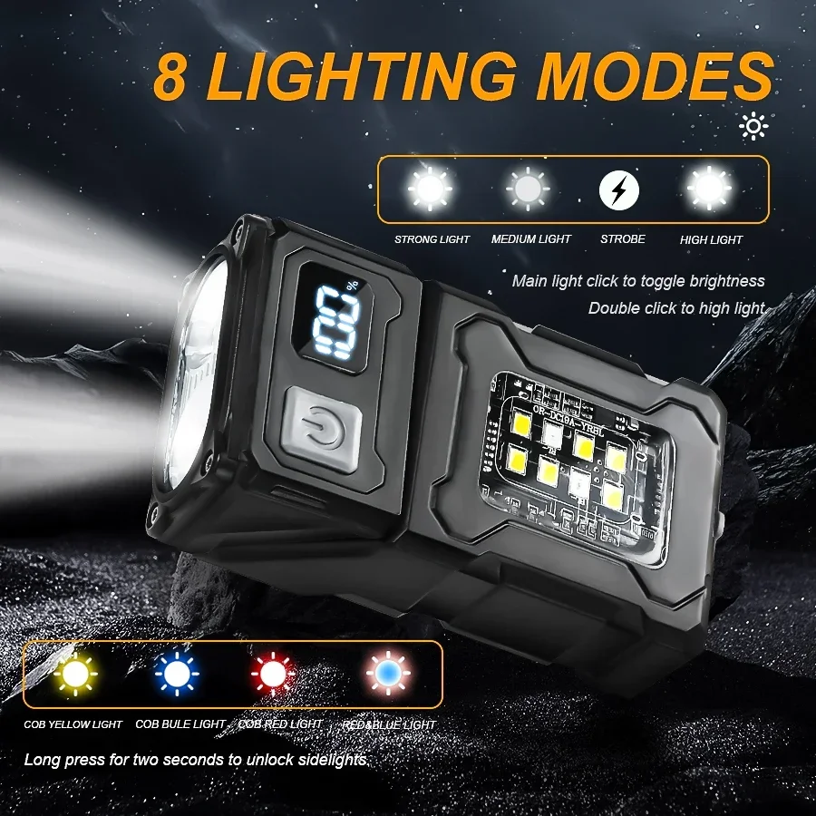 ミニポータブル LED COB 懐中電灯ヘッド回転磁気トーチ - Battery Outdoor Camping のレビューと価格