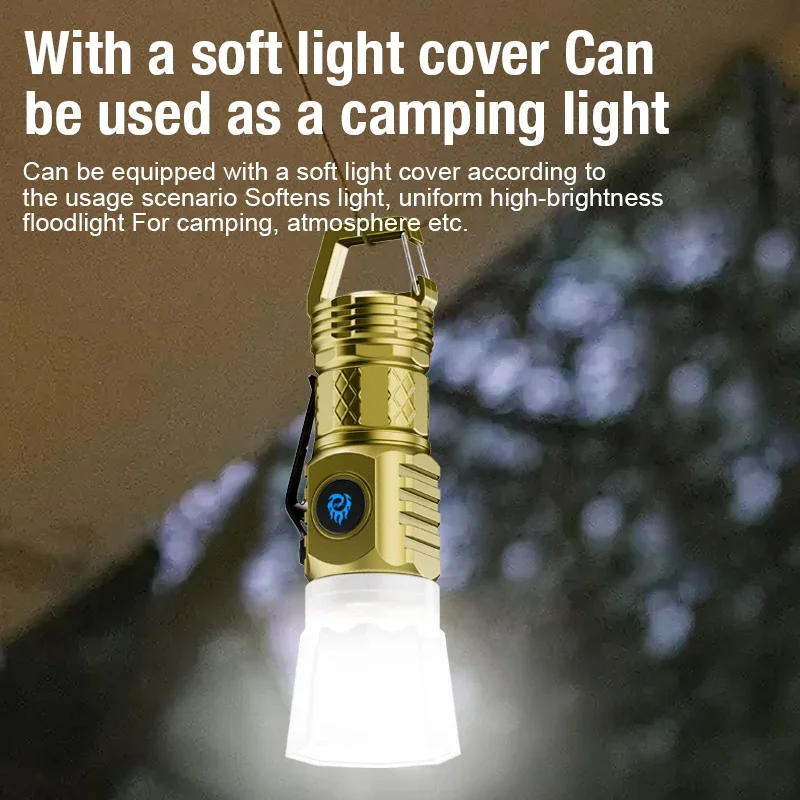 高強力パワー LED 懐中電灯 内蔵バッテリー Type-C - Battery Outdoor Camping のレビューと価格