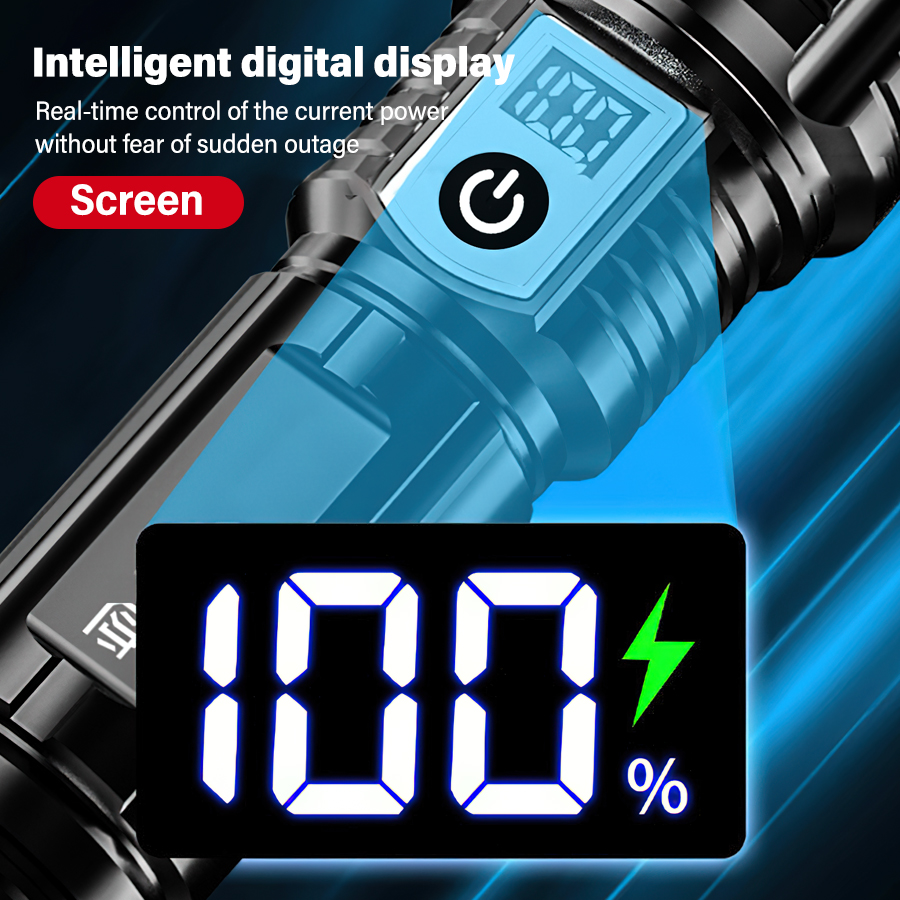 ハイパワー 200000LM LED 懐中電灯内蔵バッテリー - Battery Outdoor Camping のレビューと価格