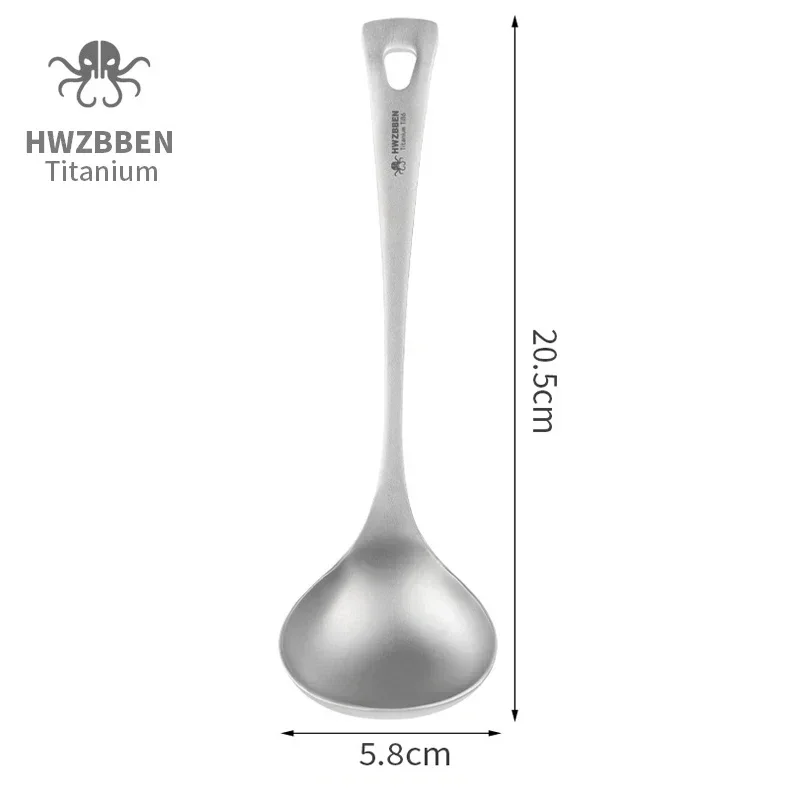 Hwzbben-長いハンドル付きのチタンスープスプーン,キャ - Outdoor Camping Dining Set のレビューと価格