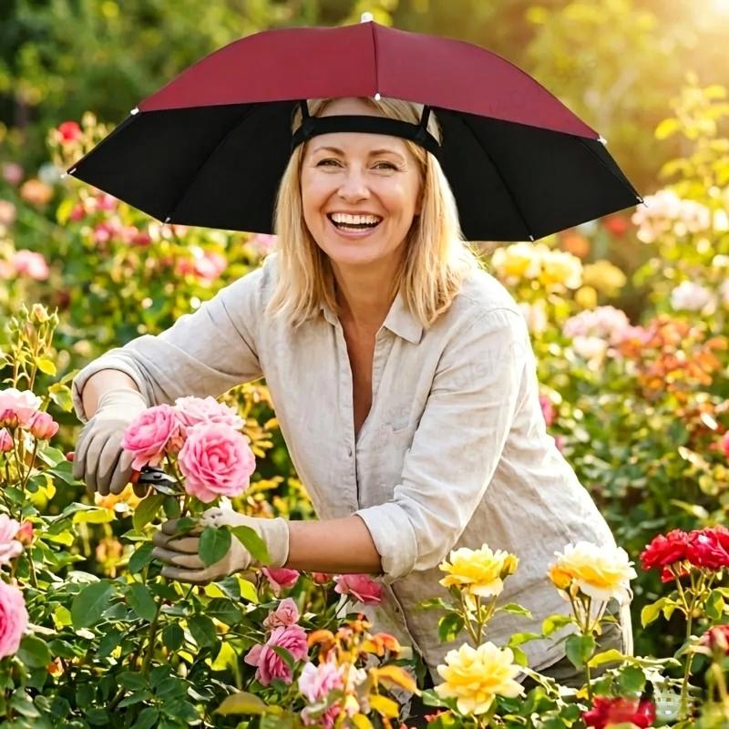 UVカット防水折りたたみ傘帽子ハンズフリーヘッドシェード屋外 - Outdoor Camping Hat のレビューと価格