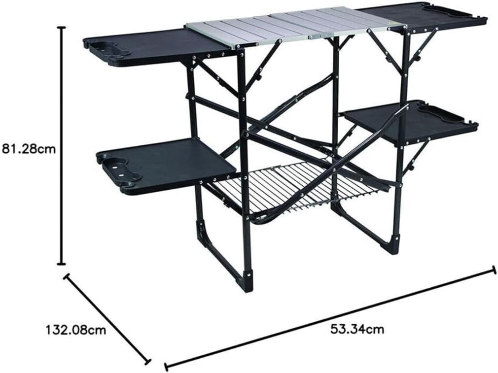 スリム折りたたみ式ポータブルキャンプキッチンテーブル、耐熱ト - Outdoor Camping Table のレビューと価格