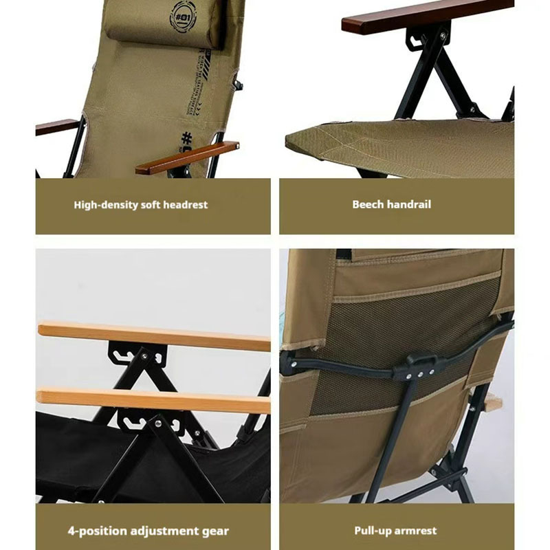 折りたたみ式ハイバックビーチキャンプチェア、4段階調整可能な - Outdoor Camping Recliner のレビューと価格