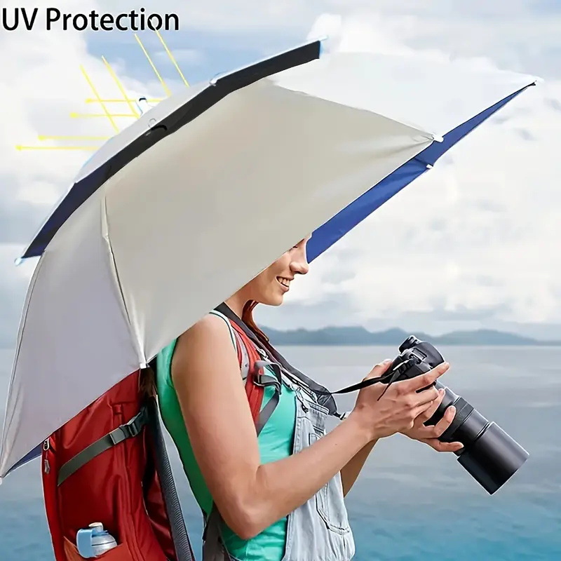二層式調節可能釣り傘帽子 折りたたみ式ハンズフリーヘッドサン - Outdoor Camping Hat のレビューと価格