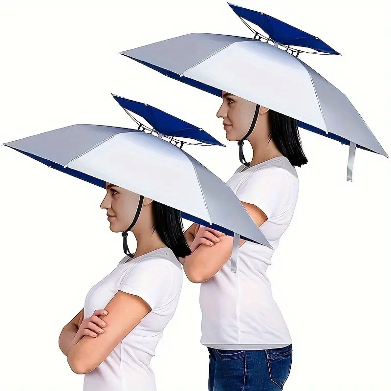 二層式調節可能釣り傘帽子 折りたたみ式ハンズフリーヘッドサン - Outdoor Camping Hat のレビューと価格