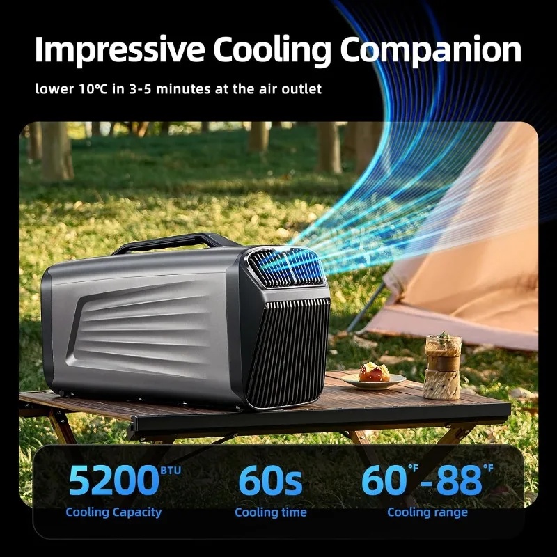 5200BTU ポータブルエアコン テント用 低電力500W - Outdoor Camping Air Conditioner のレビューと価格