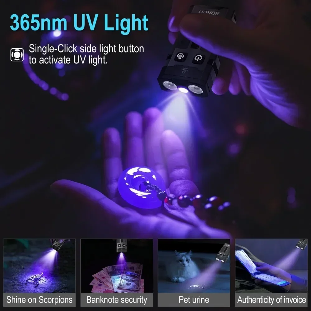 BORUiT EV20 1100LM EDC UVキーホルダ - Outdoor Camping Glamping のレビューと価格