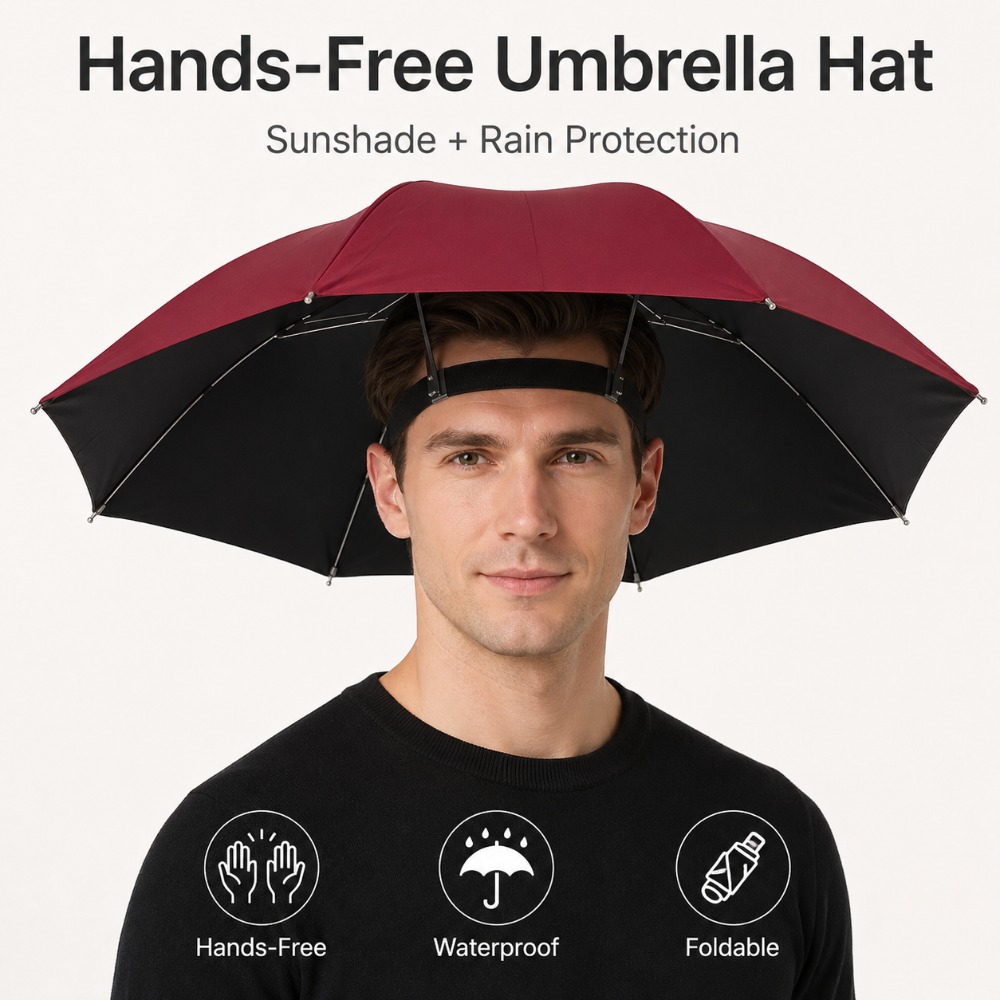 折りたたみ式ヘッド傘帽子 ハンズフリー 防水日よけ 釣り、ガ - Outdoor Camping Hat のレビューと価格