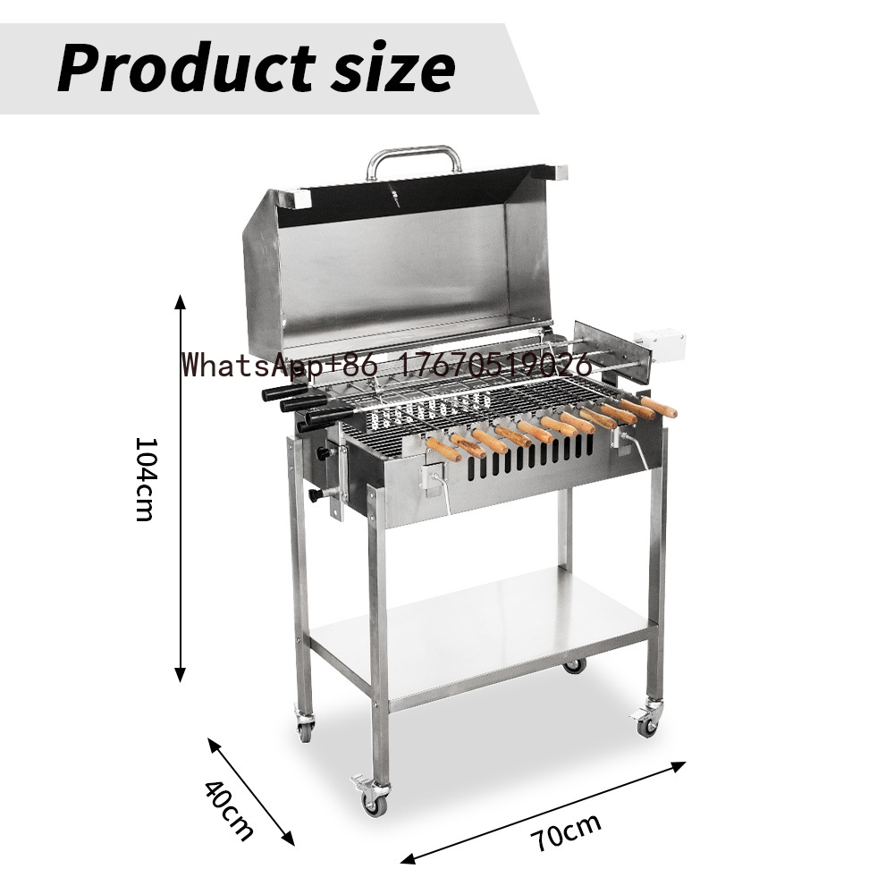 モダンな屋外用大型炭火キプロス風フクーロティサリーバーベキュ - Outdoor Camping Trolley のレビューと価格