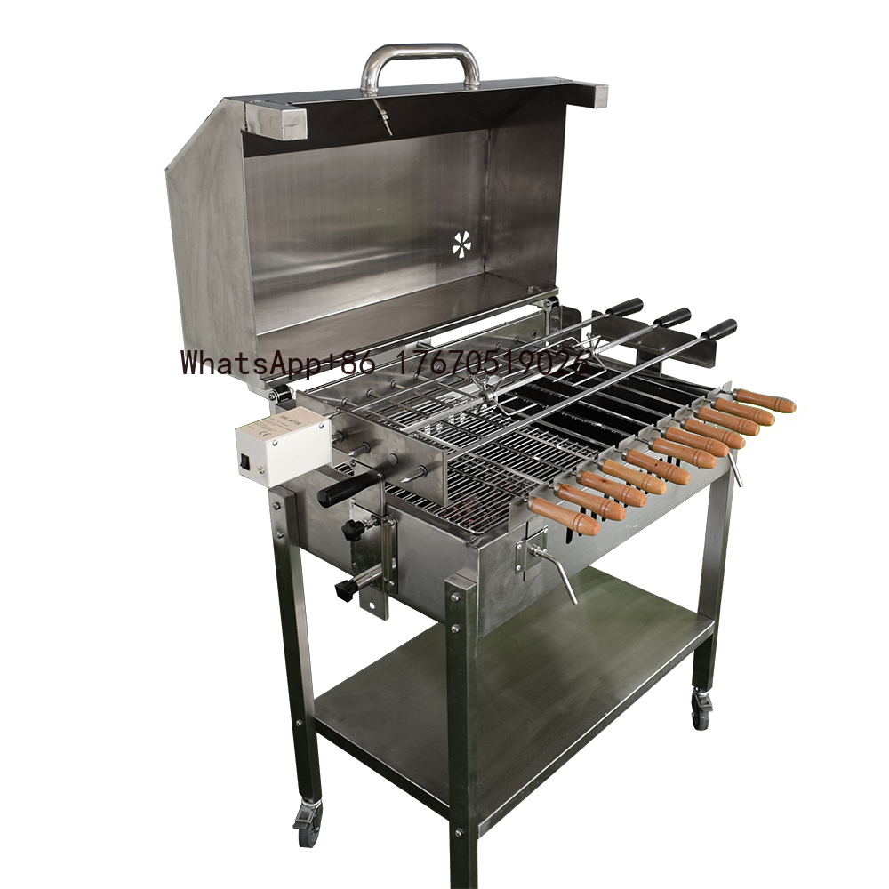 モダンな屋外用大型炭火キプロス風フクーロティサリーバーベキュ - Outdoor Camping Trolley のレビューと価格