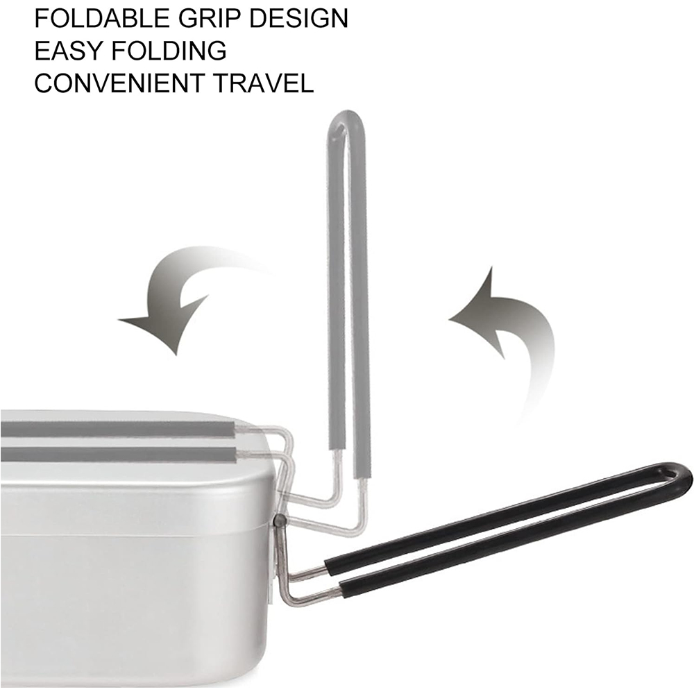800 ミリリットルアルミ弁当箱屋外キャンプ調理器具食器折り - Outdoor Camping Dining Set のレビューと価格