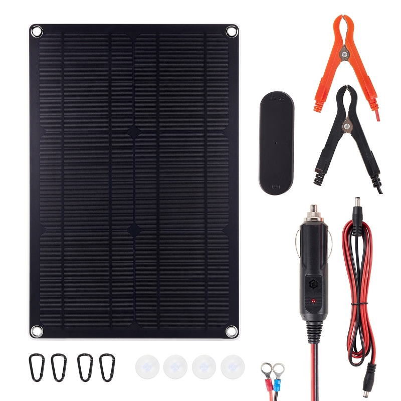 20 ワット太陽電池トリクル充電器 12V 防水ソーラーパネ - Battery Outdoor Camping のレビューと価格
