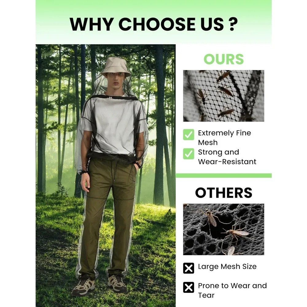 屋外蚊よけスーツ防虫メッシュフード付きジャケット釣りキャンプ - Outdoor Camping Mosquito Net のレビューと価格