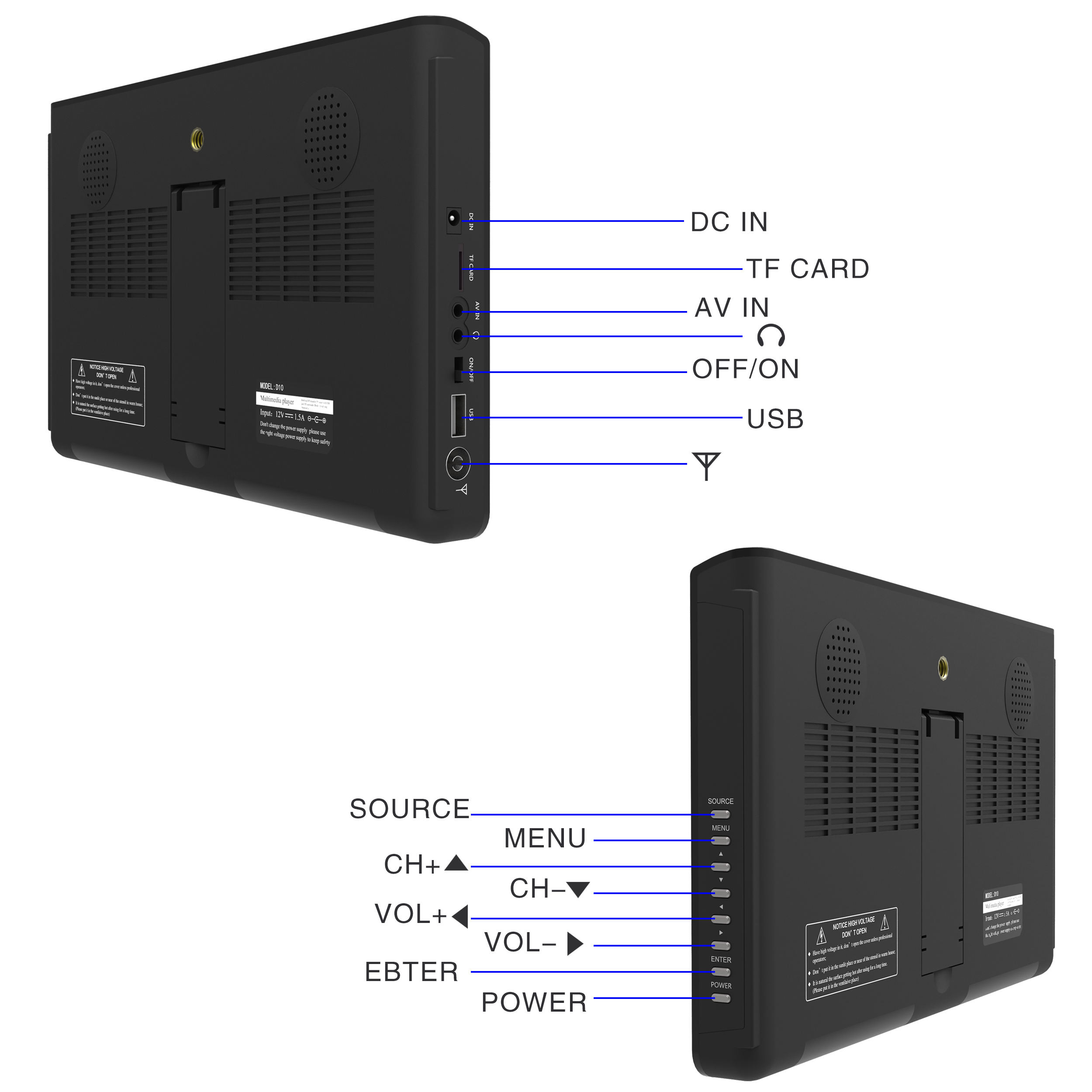 10インチポータブルLEDテレビ 1920x1080 FHD - Outdoor Camping Tv のレビューと価格