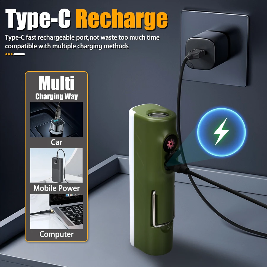 充電式ハンドヘルド懐中電灯 RGB カラーキャンプ投光器、1 - Battery Outdoor Camping のレビューと価格