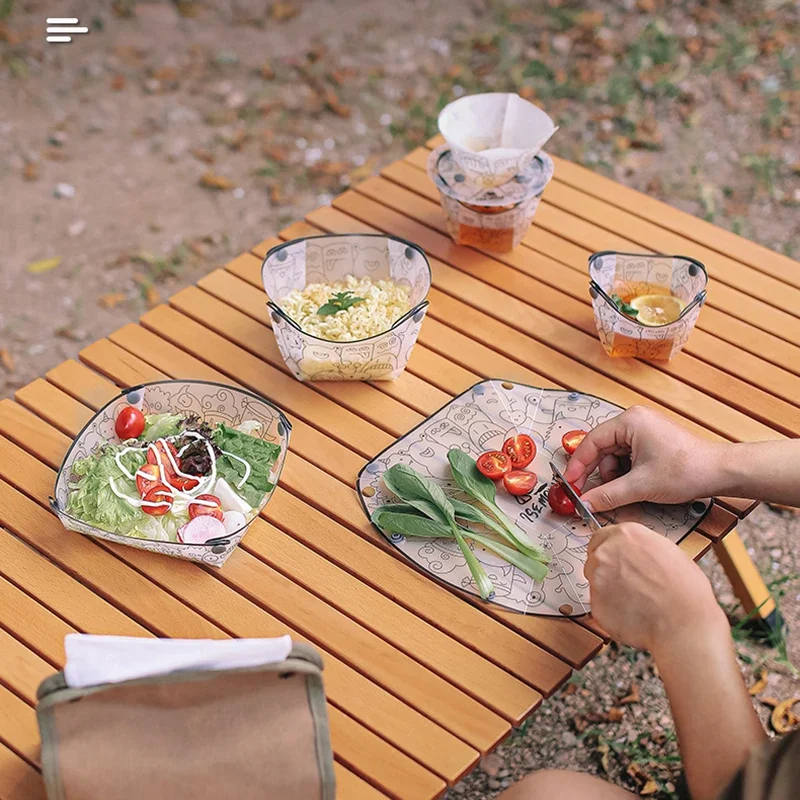 多目的折りたたみ式食器、屋外、ポータブルボウル、ディナープレ - Outdoor Camping Dining Set のレビューと価格