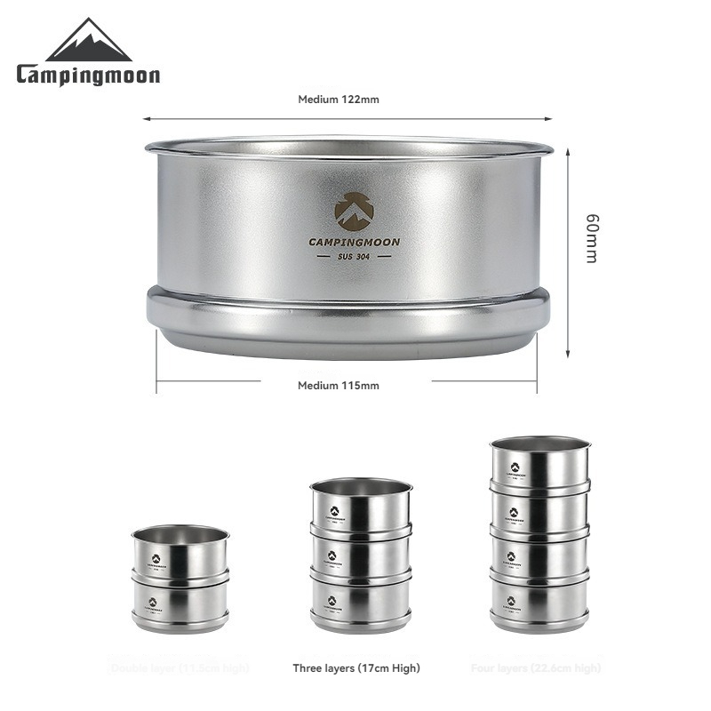 Campingmoon-アウトドアキャンプ用蒸し器、ステンレ - Outdoor Camping Dining Set のレビューと価格