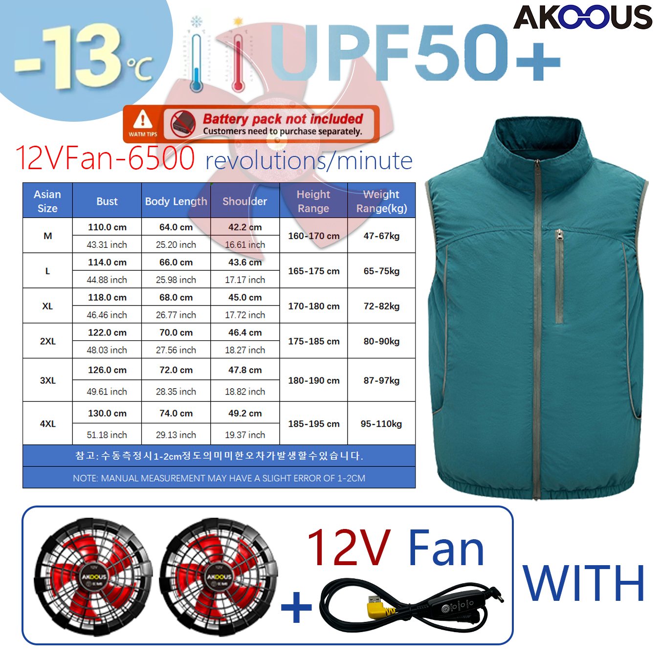 12V 5V USB ノースリーブ冷却ファンベスト通気性エア - Outdoor Camping Air Conditioner のレビューと価格