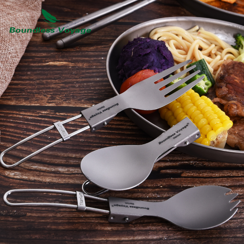 Boundless Voyage チタンキャンプカトラリー折 - Outdoor Camping Dining Set のレビューと価格