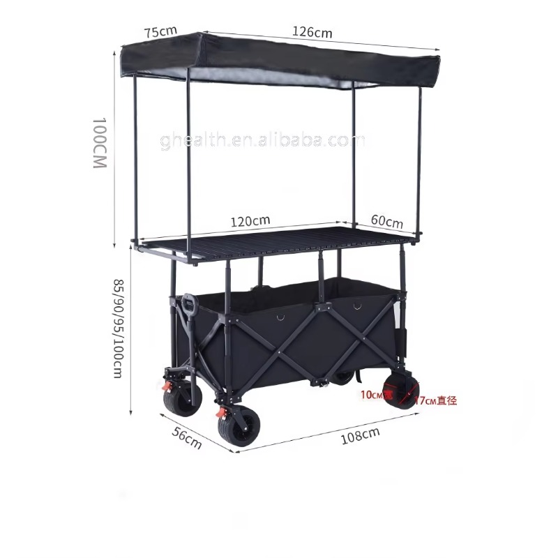 折りたたみ式スチールテーブルトロリーカート屋台多色モバイルピ - Outdoor Camping Trolley のレビューと価格