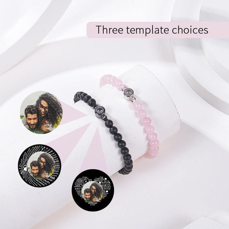 カスタム写真ブレスレットプロジェクション女性用オパールクリス - Paracord Bracelet のレビューと価格