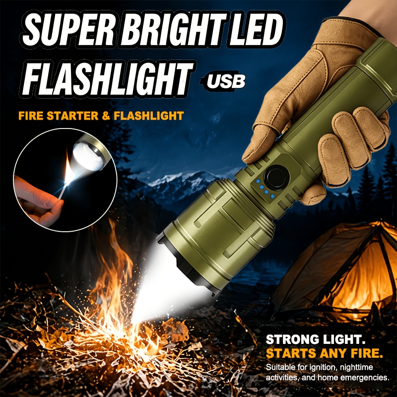 懐中電灯ライター＆モバイルバッテリーコンボ、充電式、ズーム可 - Battery Outdoor Camping のレビューと価格