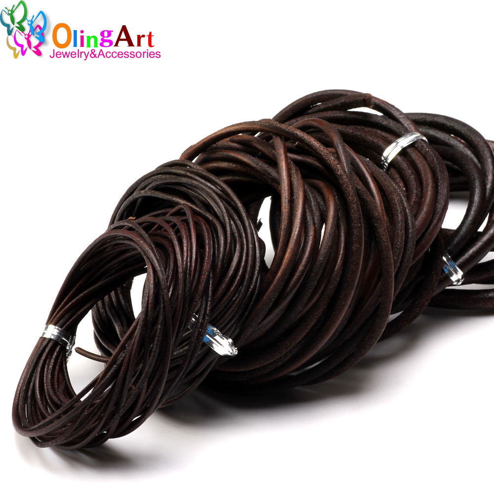 Olingart-ネックレス用レザーコード,ラウンドコード, - Paracord Bracelet のレビューと価格