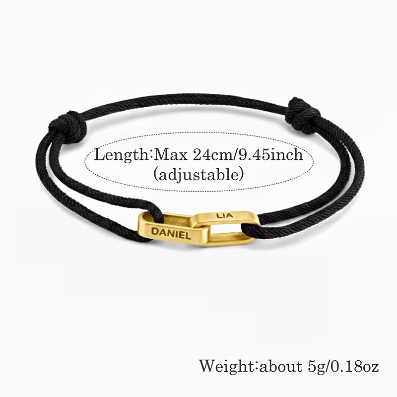 カスタムカップルブレスレット 2つの名前を刻印 - 彼と彼女 - Paracord Bracelet のレビューと価格