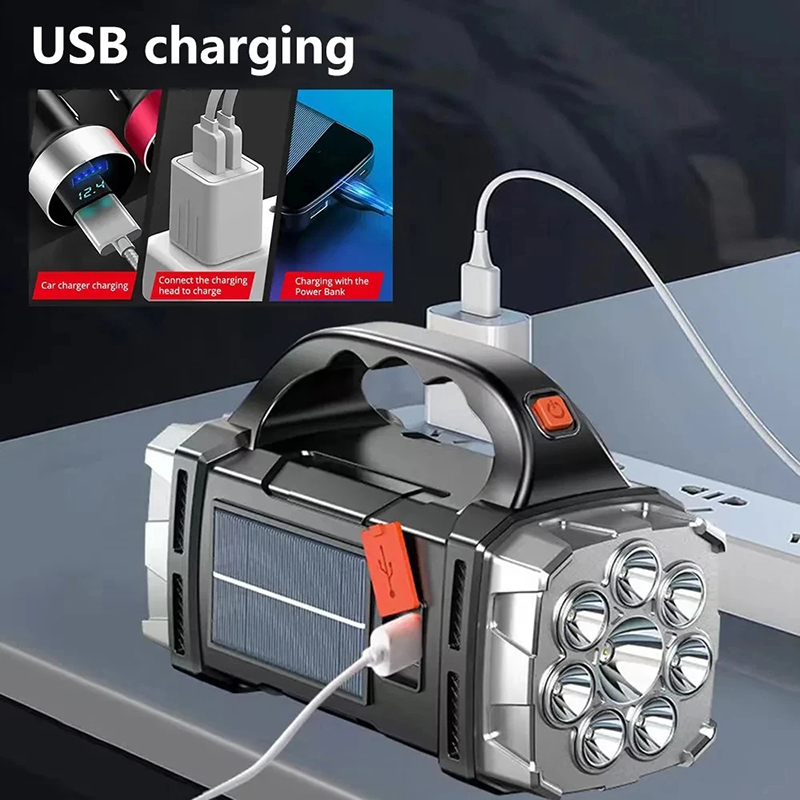 ポータブル強力な USB 充電式懐中電灯ソーラー LED ラ - Outdoor Camping Lamp のレビューと価格