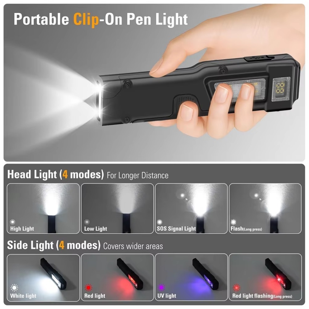超薄型 EDC 充電式 LED 懐中電灯バッテリーディスプレ - Outdoor Camping Glamping のレビューと価格