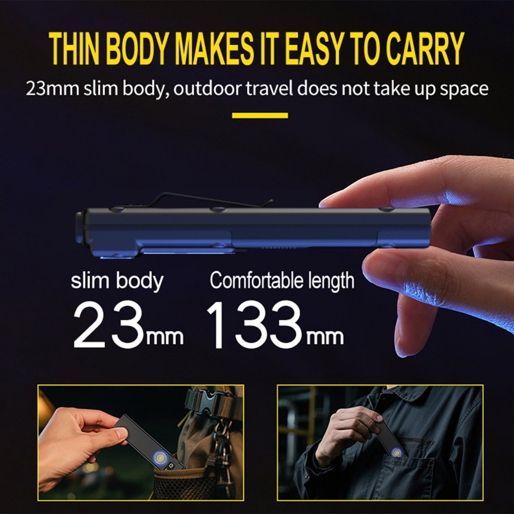 超薄型 EDC 充電式 LED 懐中電灯バッテリーディスプレ - Outdoor Camping Glamping のレビューと価格
